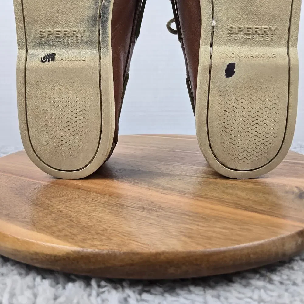 Sperry Top Sider Men 12M Authentic Original 2-Eye Brown Leather Casual Boat Shoe